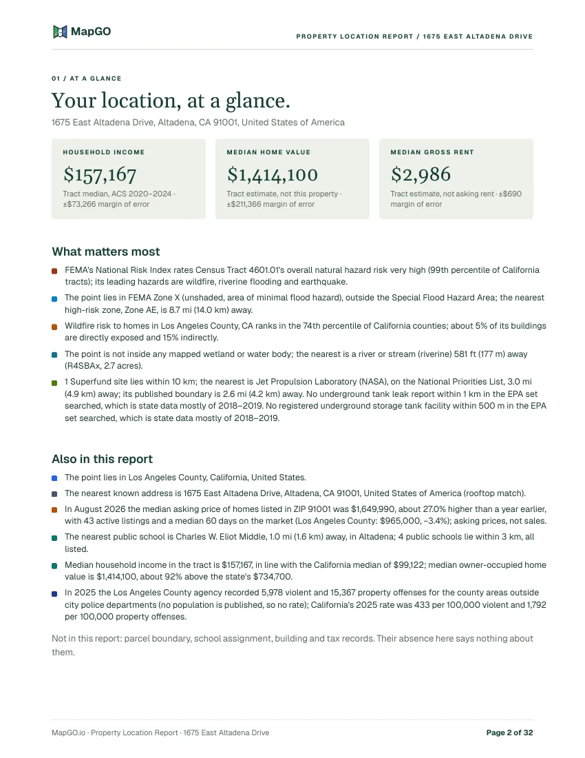Sample Property Location Report, page 2